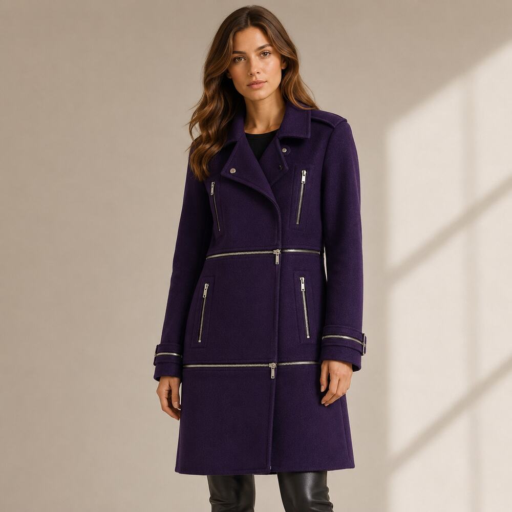 Diane Von Furstenberg 1,2,3 Coat in Royal Navy M - Picture 1 of 15